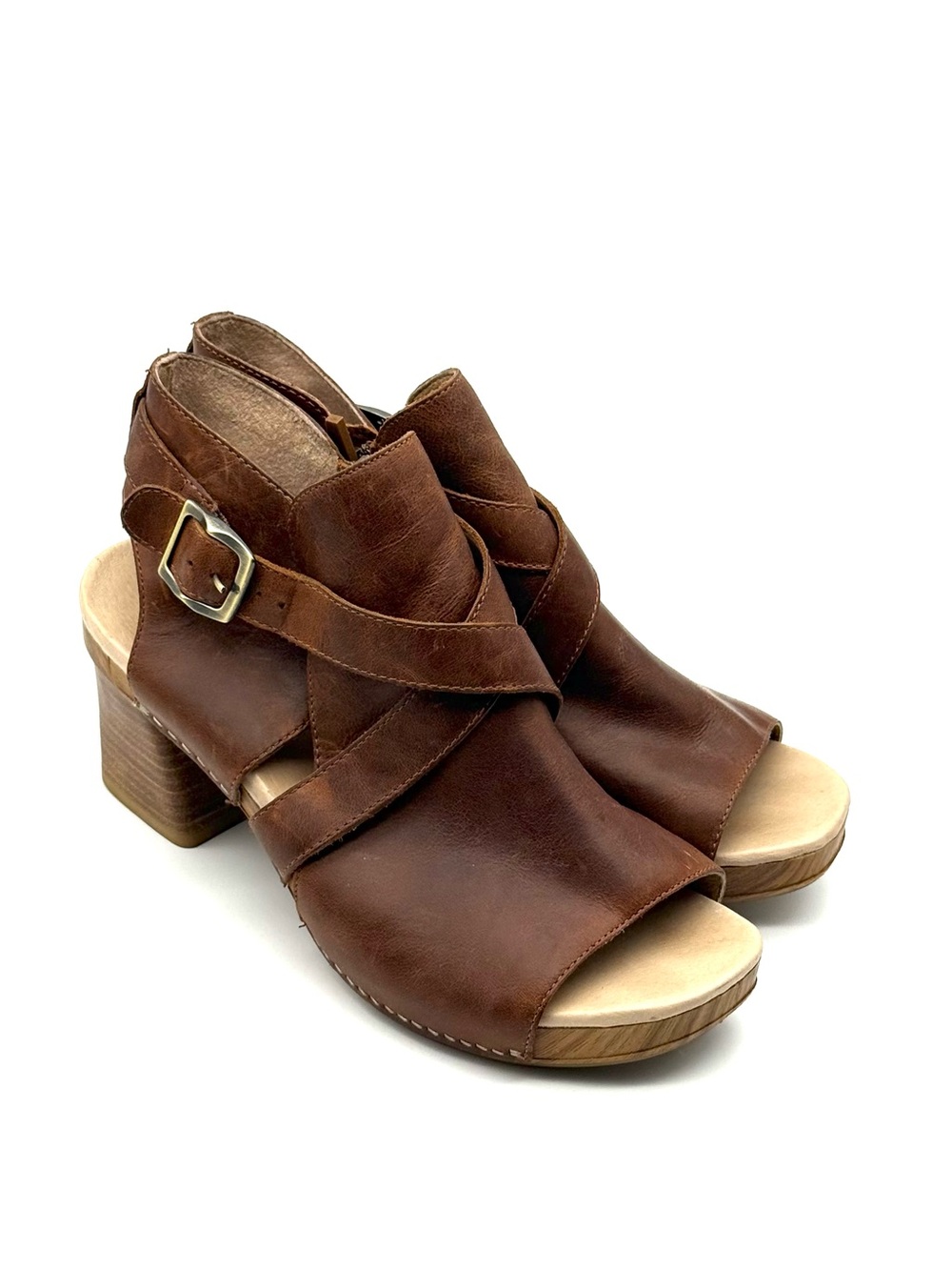 Dansko Arlene Leather Platform Sandal Heels EU 40 US 9.5-10